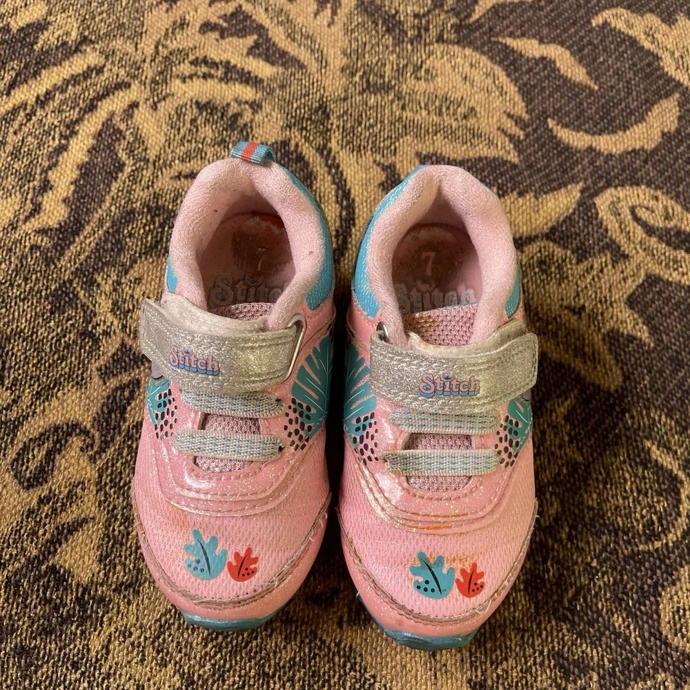 Vtg Y2K Disney Lilo And Stitch Stitch Baby Pink Strap Shoes Size 7c